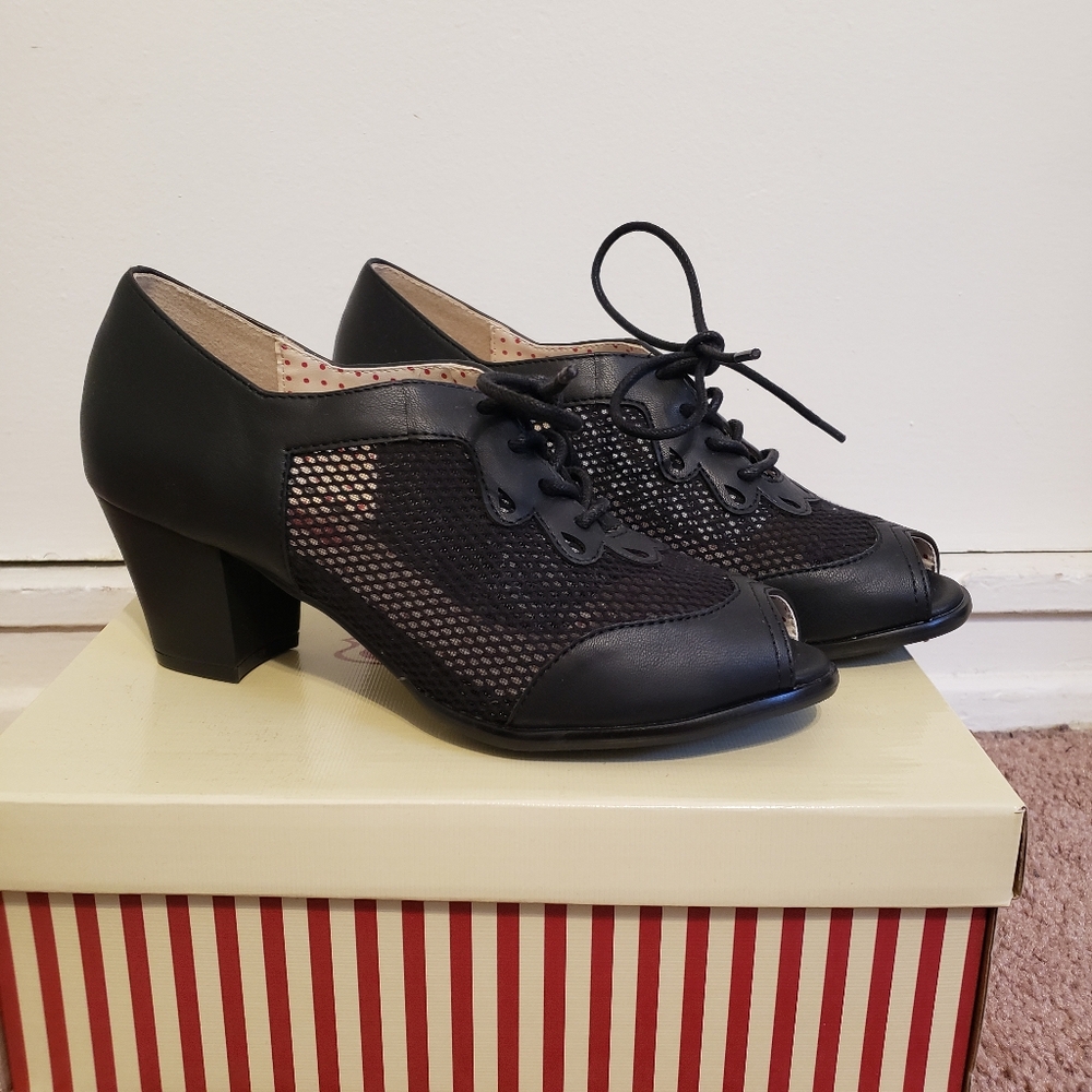 BAIT Footwear But Another Innocent Tale Black Raquel Heel Vintage Repro Shoes
